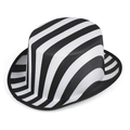 Fashionable black and white striped top hat for party cosplay and stage performances - Adult / Black White Zebra