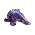 Scultura di delfino in ametista naturale viola con texture di cristallo lucido - Ametista / 1,5 Pollici