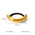 Coletero con lazo de arco dorado en acero 18K y especificaciones de 6,37x3,09cm - Estilo De Arco Liso Grande (HC-H60020)