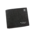 Cartera de hombre minimalista en cuero mate negro con diseño elegante de negocios - D3301-18 Negro
