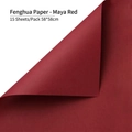 Waterproof Maya Red artistic wrapping paper for flower bouquets, 58x58cm sheet size - 15 Sheets/Pack (58*58cm) / Maya Red