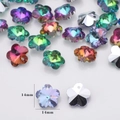 Rainbow 14mm crystal flower pendant with multifaceted cut for DIY jewelry making - Plum Blossom / 14mm (ai-20 Pieces/Pack) / Rainbow AB