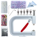 Manual pearl setting machine kit with multiple size molds and colorful loose pearls - Combo 1 (Machine + 3 Boxes Pearls + Rivets)