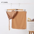 Detail of camel modal elastic inner cap with adjustable drawstring and chiffon scarf set - No.7 (Camel)