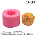 Silikonform und fertige gelbe 3D-Rosenblütenkugel für Kerzen und Kuchendekoration - Rosa