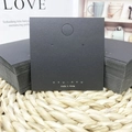 Square black earring display cards with white lettering for jewelry packaging - Black 8x8cm (Thick Style)