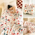 Thick white Christmas flannel blanket with red truck and festive holiday pattern - 70x100cm Plain Blanket / Christmas Holiday