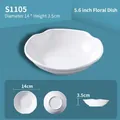 White 5.6-inch flower-shaped melamine dipping sauce dish with 14cm diameter and scalloped edges - 5.6 Inch Flower Shaped Dish