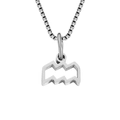 Elegant silver Aquarius zodiac sign pendant necklace in durable stainless steel box chain - Aquarius / Steel