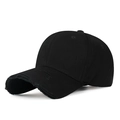 Gorra de béisbol clásica en lona de algodón negro con detalle de bordes desgastados - Ajustable / Negro