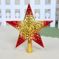 Hollow red and gold glitter star tree topper with elegant scroll patterns for Christmas decoration - Hollow Tree Topper 20cm / Red Gold