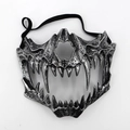 Scary Halloween half-face bleeding jaw mask in antique silver finish for cosplay - Tiger (Silver)