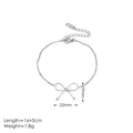 Silver bow bracelet in stainless steel with dimensions 22x19mm and 16+5cm length - Silver Bracelet