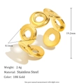 Minimalist 18K gold-plated stainless steel hollow geometric ring shown in a 45-degree view - Hollow Circle Link Open Ring / Gold