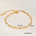 Minimalist 18K gold plated geometric link bracelet with lobster clasp and extension chain - C-1-7 Rhombus Geometric Chain
