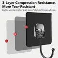 Strong adhesive black utility hook with durable three-layer reinforced structure - 7*7 Black Large Hook