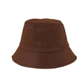 Classic dark brown cotton canvas bucket hat with reinforced stitching and flat top design - M (56-58cm) / Coffee