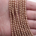DIY bronze champagne glass pearl beads for jewelry making held in hand for size - 4mm Straight Hole/Approx 100pcs Per Strand / 295 Coffee
