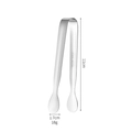 Pinza para hielo de acero inoxidable 304, 11cm, 18g pinza para cubos de azúcar - Estilo Pulido Liso / Natural