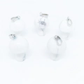 Mini mushroom pendants crafted from white marble stone with silver metal clasps - White Turquoise