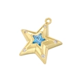 Pendentif étoile doré exquis avec pierre bleue et cristaux brillants pour femme - Plaqué Or Zirconium Bleu