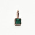 Rose gold pendant featuring a square-cut green gemstone on a white background - Rose Gold May