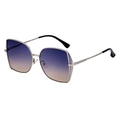 Gafas de sol de mariposa chic con lentes degradadas azul-naranja y montura de metal dorado - Montura plateada degradado azul-té