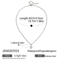 Silver stainless steel cross pendant necklace with pearls on a Figaro chain - Pearl Cross Necklace