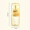 Tragbares gelbes Reise-Waschset, 19,5 cm hoch, mit niedlichem Hundemotiv - Alberner Hund / Transparentes Gelb