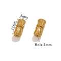 Golden stainless steel cylinder screw clasp bead for jewelry making 11x5mm with 1mm hole - Gold Textured Small