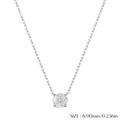 Sparkling S925 sterling silver necklace featuring a 6.00mm rose cut white zircon pendant - S925 Sterling Silver (6MM)