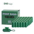Set de bolsas ecológicas para excrementos de perro con 540 bolsas en 36 rollos y dispensador. - 36 Rollos + Dispensador en Caja / Estrella Verde