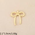 Golden bow-shaped copper charm pendant for DIY jewelry making, 2.1x1.9cm size - Minimalist Textured Bow (PJ0535) / Gold