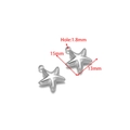 Silver stainless steel starfish charm with 1.8mm hole for DIY jewelry making - 13x15mm Smooth Starfish Steel Color