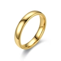 Bague classique minimaliste de 4mm avec finition en or 18 carats poli pour hommes et femmes - US 7 / Doré