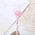 Pink butterfly neutral pen with glitter ball top and decorative pattern for students - Butterfly Pink