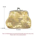 Mini portamonete in paillettes dorate con chiusura a scatto in metallo, 9,5x8x1,5cm - Tipo standard / Oro