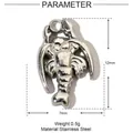Detailed size parameters of the heart-shaped stainless steel pendant with dimensions - YE455-1-Silver Lobster