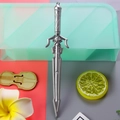 Silver sword-shaped novelty pen with intricate star relief and textured grip - Imperial Sword - Silver / 0.5mm