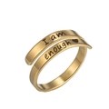 Anello aperto in acciaio inossidabile dorato con incisione I am enough e regolabile - Stile Oro I Am Enough (049金色)
