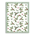 Watercolor Christmas holly berry gift wrap paper with Merry Christmas text borders - 10 Sheets 53*42cm / Christmas Tale Type A (Holly & Berries)