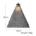 Rustic grey rope woven lampshade in conical shape, measuring 30cm in height and width - 30*30cm (Bulb Not Included)