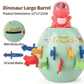 Gioco del barile uovo di dinosauro verde con 24 spade colorate e funzione salvadanaio - Barile Dinosauro Grande (Con Salvadanaio) / 13*11*21CM