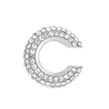Elegant C-shaped silver ear cuff with sparkling zircon inlay for non-pierced ears - Outer Diameter 1.9cm / White K - 1.9 Outer Dia - White (F111)