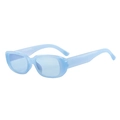 Retro light blue thick rectangle frame sunglasses for women with tinted lenses - Jelly Blue Frame Blue Lens