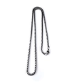 Polished silver stainless steel military dog tag necklace with a sturdy box chain - 60CM / 3.0mm Box Chain