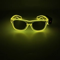 Neon LED glowing glasses in vibrant yellow with battery pack for party events - Wireless Style / Yellow