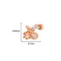 Rose gold flower cartilage stud with zircon inlay and 0.69cm measurement - Flower Style (6#) / Rose Gold