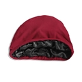 Men's double-layer knit turban hat with burgundy exterior and black satin lining - One Size / Base Cap / Burgundy