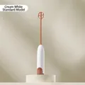 Mousseur à lait électrique blanc crème et marron pour préparer une mousse onctueuse - Standard / Blanc Crème